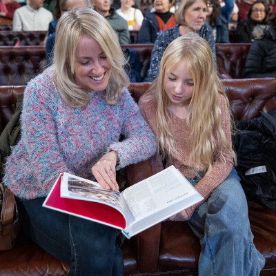 Mother and child reading