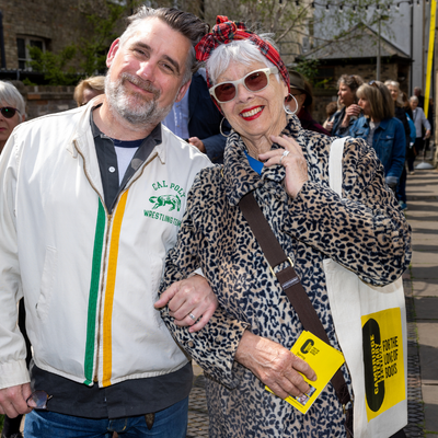 funky lady bag and man
