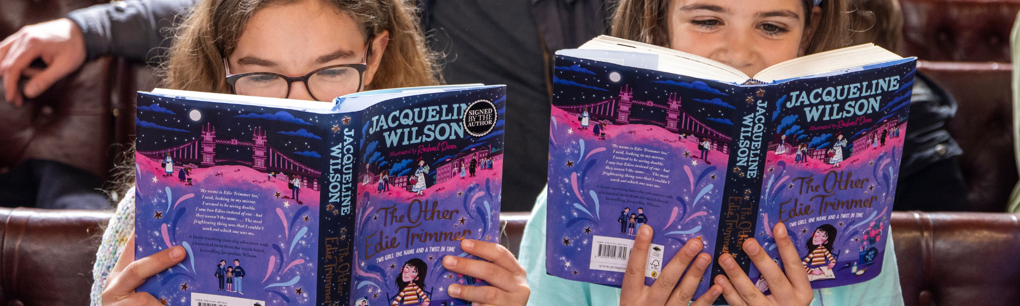 children reading banner