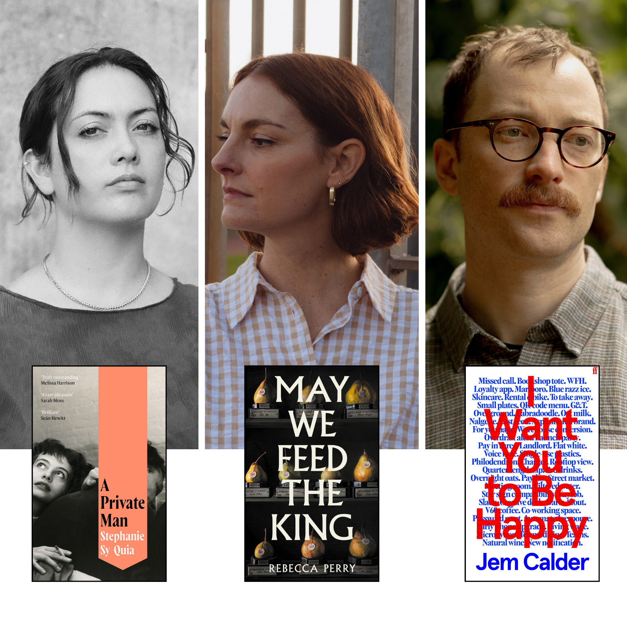 Photos of three debut novelists taking part in the Observer's panel